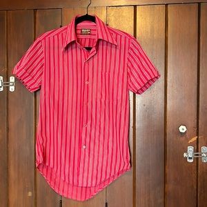 Red Vintage Summer Shirt Red Nylon Poly